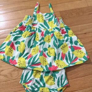 Hanna Andersson baby Poplin Dress & Bloomer Set, 12-18m